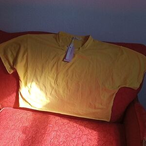 Nwt Bright Yellow Crop Top T-Shirt